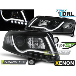 XENON HEADLIGHTS TUBE LIGHT DRL BLACK for AUDI A6 C6 04-08