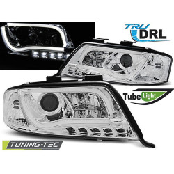 TUNING-TEC headlights (Tube Light, DRL) for AUDI A6 05.97-05.01 (H1), chrome