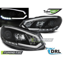 HEADLIGHTS TUBE LIGHT DRL BLACK for VW GOLF 6 10.08-12