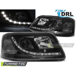 HEADLIGHTS TRUE DRL BLACK for VW T5 04.03-08.09