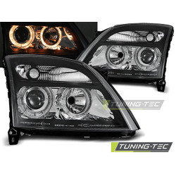 TUNING-TEC headlights (Angel Eyes) for OPEL VECTRA C 04.02-08.05 (H7), black