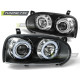TUNING-TEC headlights (Angel Eyes) for VW GOLF 3 09.91-08.97 (H1), black, V2