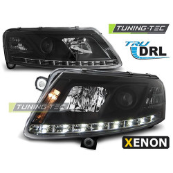 XENON HEADLIGHTS TRUE DRL BLACK for AUDI A6 C6 04.04-08