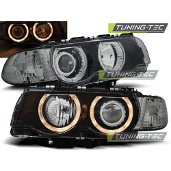 HEADLIGHTS ANGEL EYES BLACK for BMW E38 09.98-07.01
