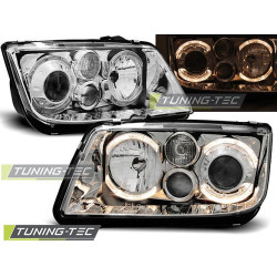 TUNING-TEC headlights (Angel Eyes) for VW BORA 09.98-07.05 (H7), chrome