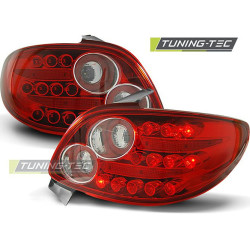 TUNING-TEC LED tail lights for PEUGEOT 206 10.98, red-white, V2