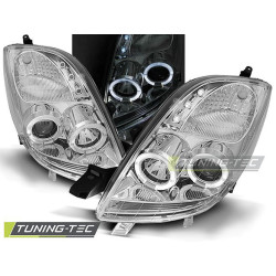 HEADLIGHTS TOYOTA YARIS 06-09 ANGEL EYES CHROME