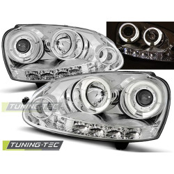 HEADLIGHTS ANGEL EYES CHROME for VW GOLF 5 10.03-09