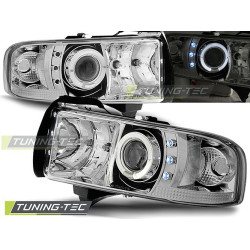 HEADLIGHTS DODGE RAM 94-01 ANGEL EYES CHROME