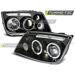 TUNING-TEC headlights (Angel Eyes) for VW BORA 09.98-07.05 (H1), black