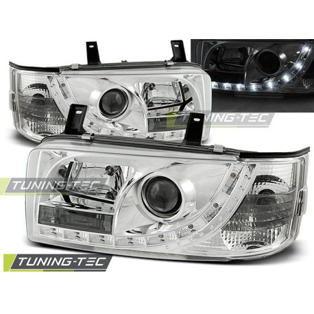Lighting TUNING-TEC headlights (DRL) for VW T4 90-03.03 TRANSPORTER (H1), chrome, V1 | races-shop.com