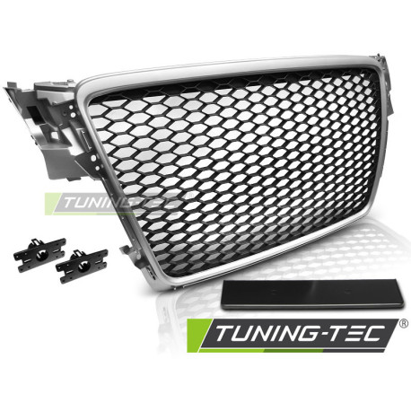 Body kit and visual accessories TUNING-TEC grille (Sport) for AUDI A4 B8 08-11, silver chrome | races-shop.com