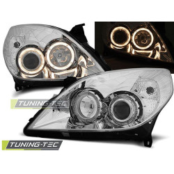 TUNING-TEC headlights (Angel Eyes) for OPEL VECTRA C 09.05-08 (H7/H1), chrome