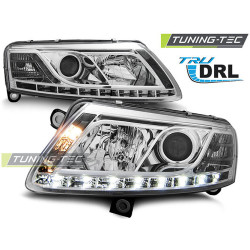 HEADLIGHTS TRUE DRL CHROME fits AUDI A6 C6 04.04-08