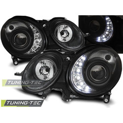 HEADLIGHTS DAYLIGHT BLACK for MERCEDES W211 E-KLASA 03.02-04.06