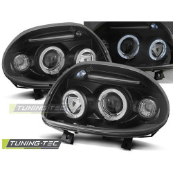 HEADLIGHTS RENAULT CLIO II 09.98-05.01 ANGEL EYES BLACK