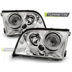 TUNING-TEC headlights for MERCEDES W140 S-KLASA 03.91-10.98 (H7/H1), chrome, V2