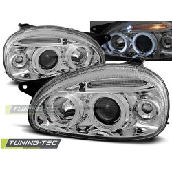 HEADLIGHTS OPEL CORSA B 02.93-10.00 ANGEL EYES CHROME