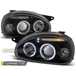 HEADLIGHTS OPEL CORSA B 02.93-10.00 ANGEL EYES BLACK