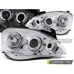 HEADLIGHTS OPEL CORSA C 11.00 - 09.06 ANGEL EYES CHROME
