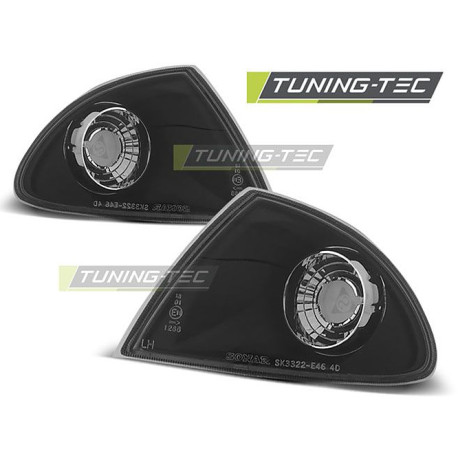 Lighting TUNING-TEC front indicators for BMW E46 05.98-08.01, black, V1 | races-shop.com