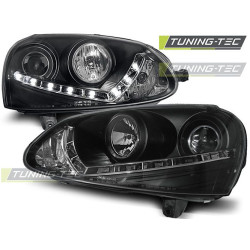 HEADLIGHTS DAYLIGHT BLACK for VW GOLF 5 03-08