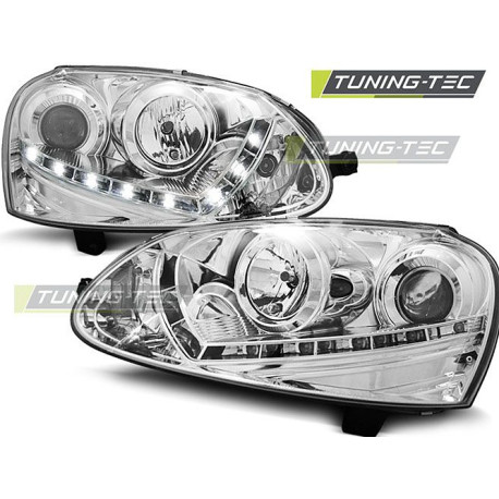 Lighting TUNING-TEC headlights (DRL) for VW GOLF 5 03-08 (H7), chrome | races-shop.com