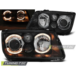TUNING-TEC headlights (Angel Eyes) for VW BORA 09.98-07.05 (H7), black