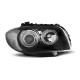 Lighting TUNING-TEC headlights (Angel Eyes) for BMW 1 E87/E81/82/88 04-11 (H7), black, V3 | races-shop.com