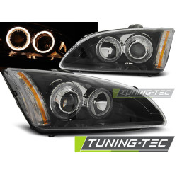TUNING-TEC headlights (Angel Eyes) for FORD FOCUS II 09.04-01.08 (H7/H1), black