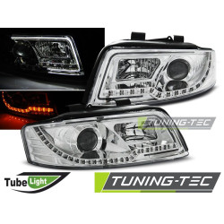 TUNING-TEC headlights (Tube Light) for AUDI A4 10.00-10.04 (H7/H1), chrome