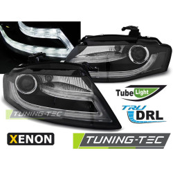 XENON HEADLIGHTS TRUE DRL BLACK for AUDI A4 B8 04.08-11