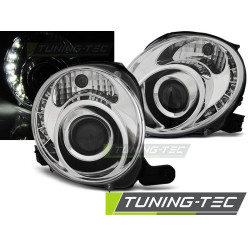 HEADLIGHTS FIAT 500 07-15 CHROME LED