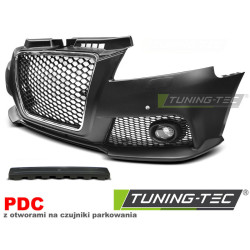 FRONT BUMPER SPORT CHROME BLACK PDC fits AUDI A3 08-12
