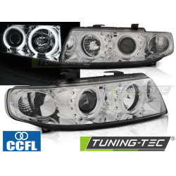TUNING-TEC headlights (CCFL, Angel Eyes) for SEAT LEON / TOLEDO 04.99-08.04 (H1), chrome