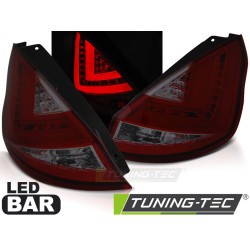 LED TAIL IGHTS FORD FIESTA MK7 08-12 HB RED SMOKE LED BAR