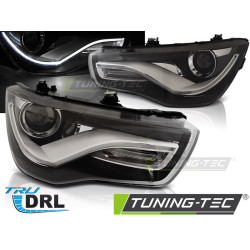 HEADLIGHTS TRUE DRL BLACK fits AUDI A1 04.10-12.14