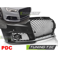 FRONT BUMPER SPORT GLOSSY BLACK PDC fits AUDI A3 12-16