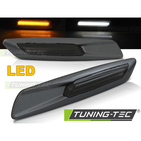 Lighting TUNING-TEC side indicators (F10 Style) for BMW E60/ E90/ E92/ E82, smoke, carbon | races-shop.com