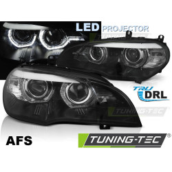 LED HEADLIGHTS ANGEL EYES LED DRL BLACK AFS fits BMW X5 E70 07-13 (XENON OEM)