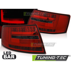 TUNING-TEC LED tail lights (LED Bar) for AUDI A6 C6 SEDAN 04.04-08 6- PIN (LIMOUSINE), red-smoke