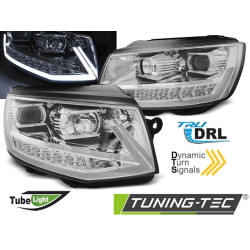 TUNING-TEC headlights (Tube Light, DRL, SEQ) for VW T6 15-19 (H11/H1), chrome