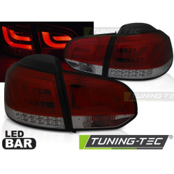 TUNING-TEC LED tail lights (LED Bar) for VW GOLF 6 10.08-12, red-smoke, V2