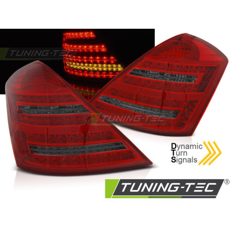 Lighting TUNING-TEC LED tail lights (SEQ) for MERCEDES W221 S-KLASA 05-09, red-smoke | races-shop.com