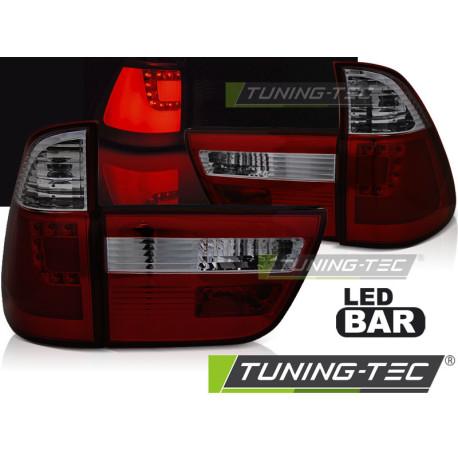 Lighting TUNING-TEC LED tail lights (LED Bar) for BMW X5 E53 09.99-10.03, red-smoke | races-shop.com