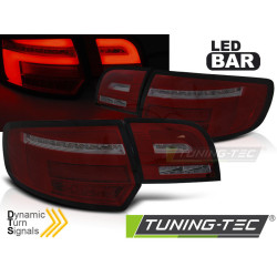 TUNING-TEC LED tail lights (LED Bar, SEQ) for AUDI A3 8P 5D 08-12, red-smoke