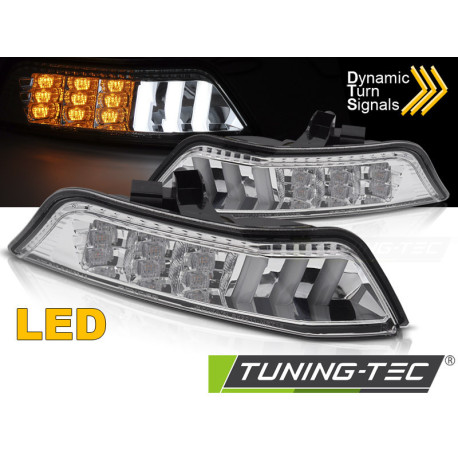 Lighting TUNING-TEC front indicators (SEQ) for FORD MUSTANG 15-17 (without approval), chrome | races-shop.com