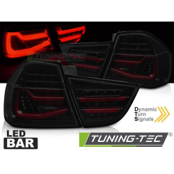 TUNING-TEC LED tail lights (LED Bar, SEQ) for BMW E90 09-11, black-smoke