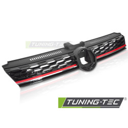 TUNING-TEC grille (Sport) for VW GOLF 7 17-19 (Glossy Black with Red Line) (with adaptive cruise control), glossy black