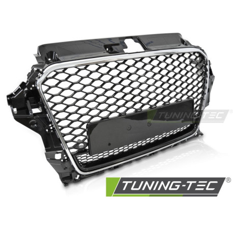 Body kit and visual accessories TUNING-TEC grille (Sport Style) for AUDI A3 8V 12-16 (for parking sensors), glossy black chrome | races-shop.com
